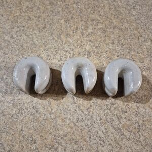 Set of Three Gray Ceramic Insulators